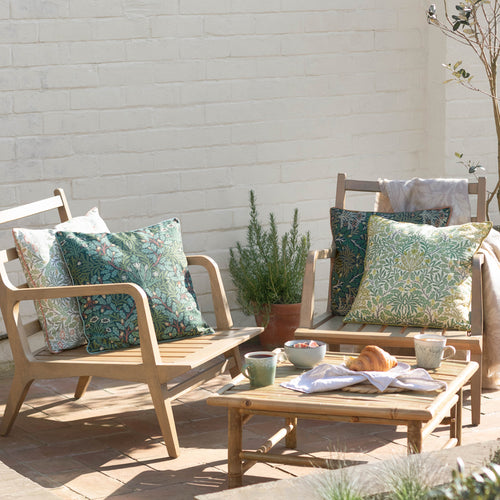 Woodland Green Cushions - Multi Acorn Printed Outdoor Polyester Filled Cushion Stone/Sage Morris & Co