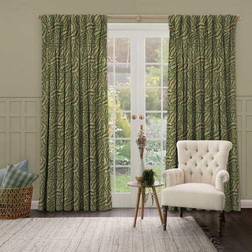 Jungle Green M2M - Musa Printed Cotton Made to Measure Curtains Kiwi Voyage Maison