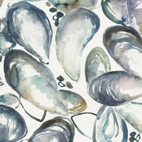 Samples - Mussel Shells Printed Fabric Sample Swatch Slate Voyage Maison