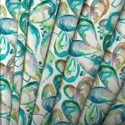 Abstract Green M2M - Mussel Shells Printed Made to Measure Curtains Kelpie Voyage Maison