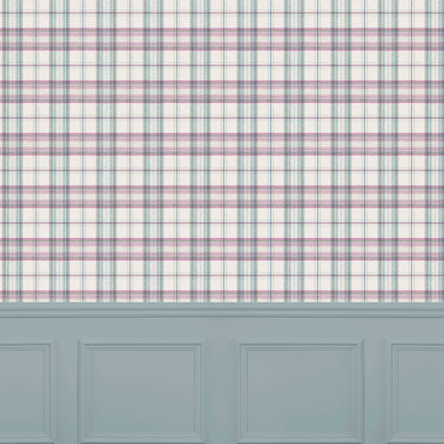 Check Purple Wallpaper - Nairna  1.4m Wide Width Wallpaper (By The Metre) Wisteria Voyage Maison