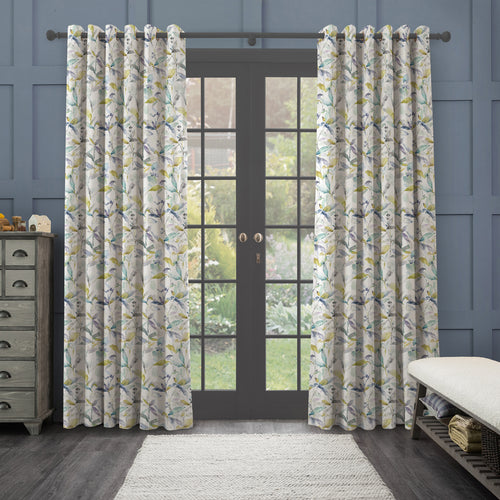 Floral White M2M - Naura Printed Made to Measure Curtains Lemon Voyage Maison