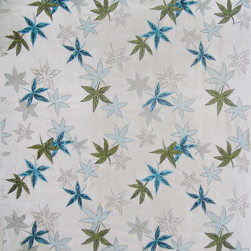 Floral Blue Fabric - Navedano Woven Jacquard Fabric (By The Metre) Duck Egg Voyage Maison