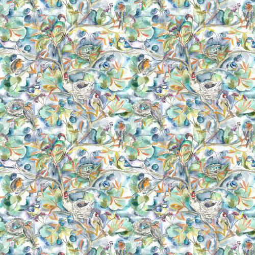 Animal Blue Fabric - Nesting Printed Cotton Fabric (By The Metre) Blue/Green Voyage Maison