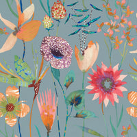 Samples - Oceania Printed Fabric Sample Swatch Duck Egg Voyage Maison