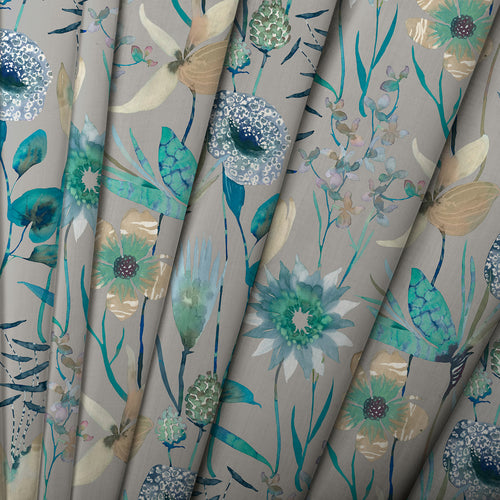 Floral Blue M2M - Oceania Printed Cotton Made to Measure Roman Blinds Mineral Voyage Maison