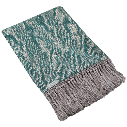 Plain Blue Throws - Oryx Woven  Throw Azure Voyage Maison