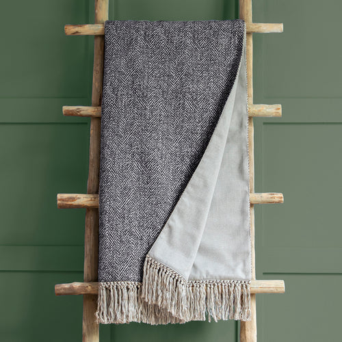 Plain Grey Throws - Oryx Woven  Throw Slate Additions