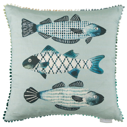 Voyage Maison Otto Small Printed Feather Cushion in Seafoam