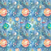 Samples - Out Of This World Printed Fabric Sample Swatch Sky Voyage Maison