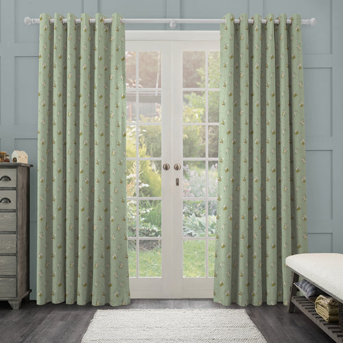 Floral Green M2M - Pear Trellis Printed Cotton Made to Measure Curtains Verdure Voyage Maison
