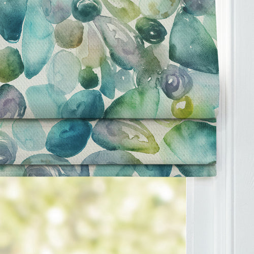Abstract Green M2M - Pebbles Printed Cotton Made to Measure Roman Blinds Kelpie Voyage Maison