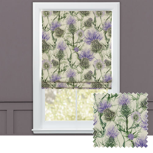 Floral Purple M2M - Penton Printed Cotton Made to Measure Roman Blinds Damson/Natural Voyage Maison