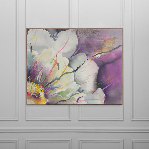 Floral Purple Wall Art - Peonia  Framed Canvas Stone Voyage Maison