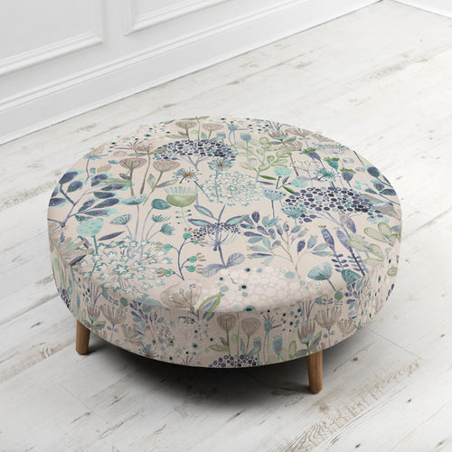 Floral Blue Furniture - Petra Large Footstool Ailsa Cornflower Voyage Maison