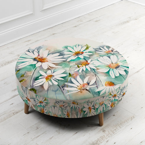 Floral Pink Furniture - Petra Prairie Meadows Footstool Biscay Voyage Maison