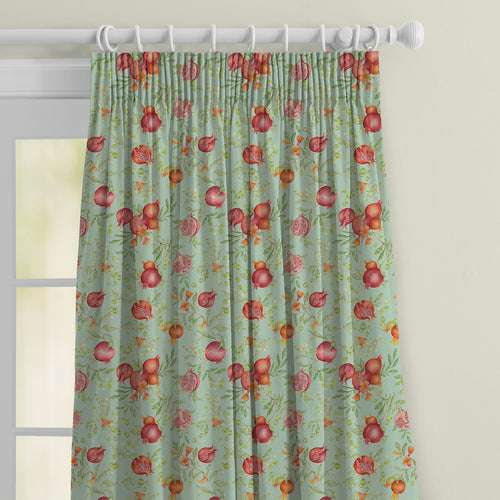 Floral Green M2M - Pomegranate Grove Printed Cotton Made to Measure Curtains Oasis Voyage Maison