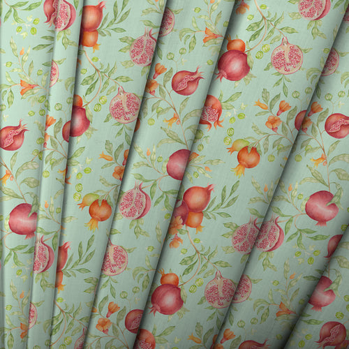 Floral Green M2M - Pomegranate Grove Printed Cotton Made to Measure Curtains Oasis Voyage Maison