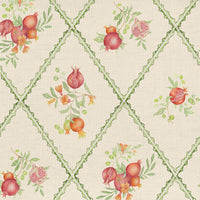 Samples - Pomegranate Trellis  Fabric Sample Swatch Cream Voyage Maison