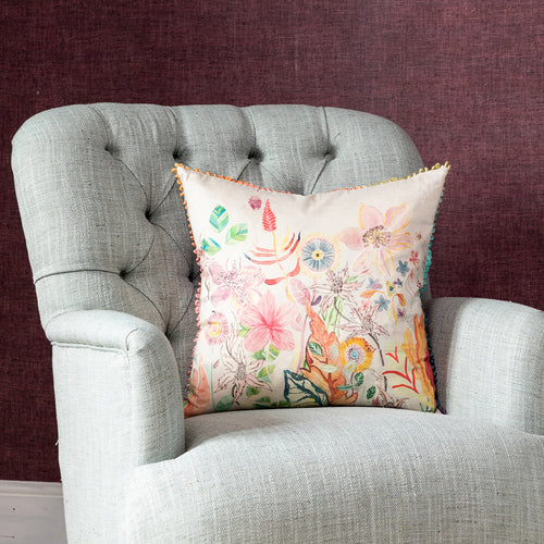 Voyage Maison Primrose Printed Feather Cushion in Linen