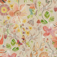 Samples - Primrose Printed Cotton Fabric Sample Swatch Apricot Voyage Maison