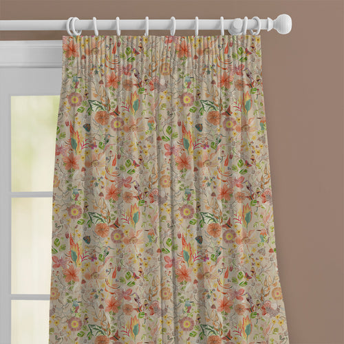 Floral Orange M2M - Primrose Printed Cotton Made to Measure Curtains Apricot Voyage Maison