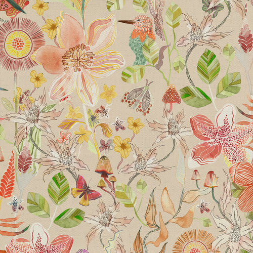 Floral Orange M2M - Primrose Printed Cotton Made to Measure Curtains Apricot Voyage Maison