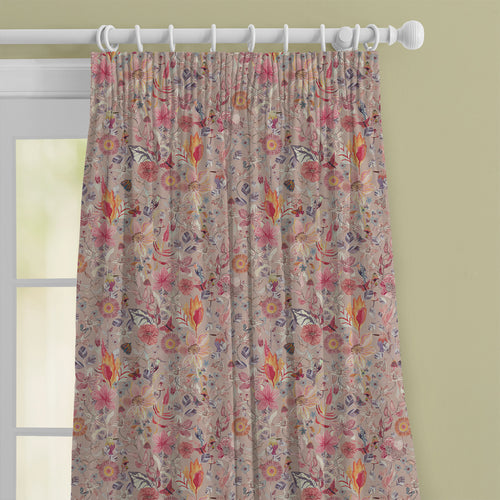 Floral Pink M2M - Primrose Printed Cotton Made to Measure Curtains Blush Voyage Maison