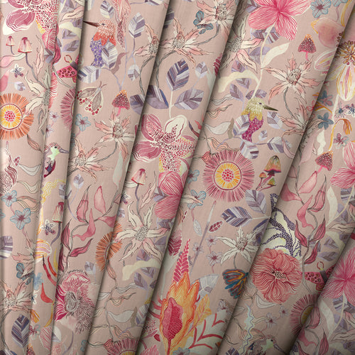 Floral Pink M2M - Primrose Printed Cotton Made to Measure Curtains Blush Voyage Maison