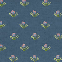 Samples - Raja Printed Cotton Fabric Sample Swatch Denim Voyage Maison
