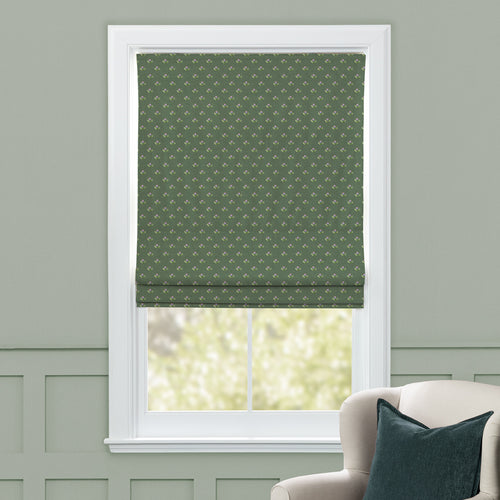 Floral Green M2M - Raja Printed Cotton Made to Measure Roman Blinds Sage Voyage Maison