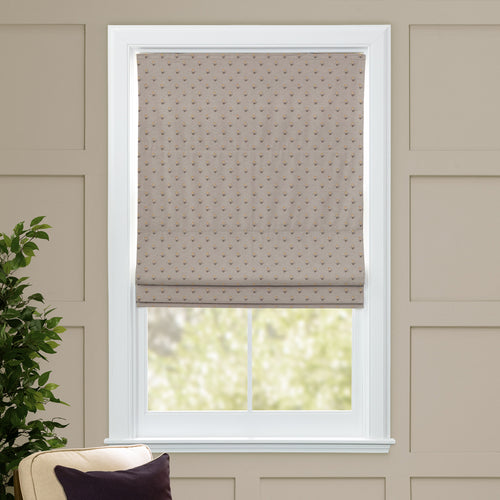 Floral Beige M2M - Raja Printed Cotton Made to Measure Roman Blinds Stone Voyage Maison