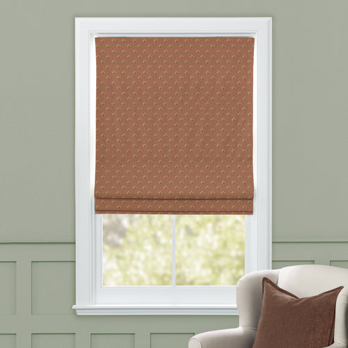 Floral Orange M2M - Raja Printed Cotton Made to Measure Roman Blinds Terracotta Voyage Maison