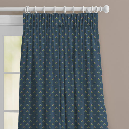 Floral Blue M2M - Raja Printed Cotton Made to Measure Curtains Denim Voyage Maison