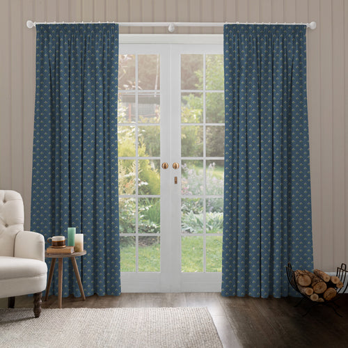 Floral Blue M2M - Raja Printed Cotton Made to Measure Curtains Denim Voyage Maison