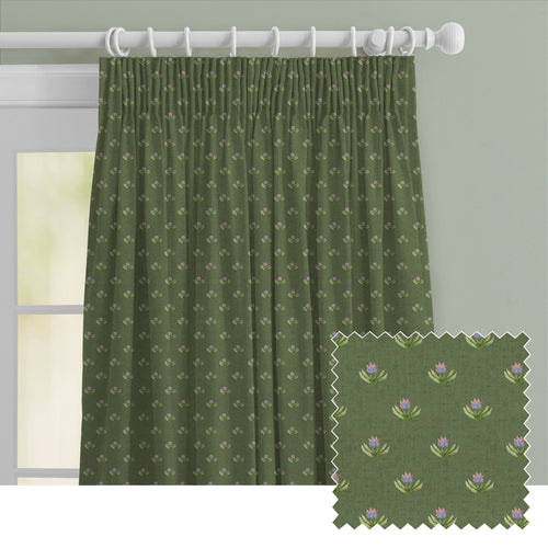 Floral Green M2M - Raja Printed Cotton Made to Measure Curtains Sage Voyage Maison