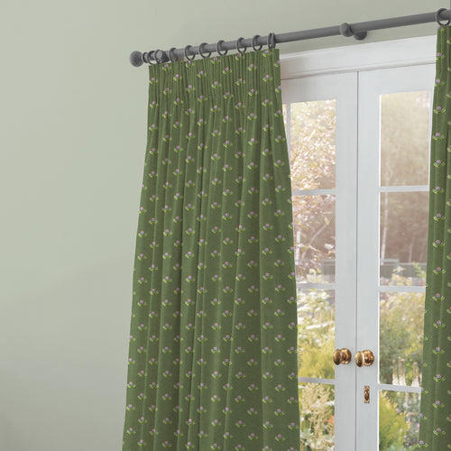 Floral Green M2M - Raja Printed Cotton Made to Measure Curtains Sage Voyage Maison