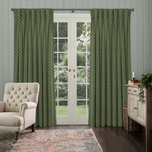 Floral Green M2M - Raja Printed Cotton Made to Measure Curtains Sage Voyage Maison
