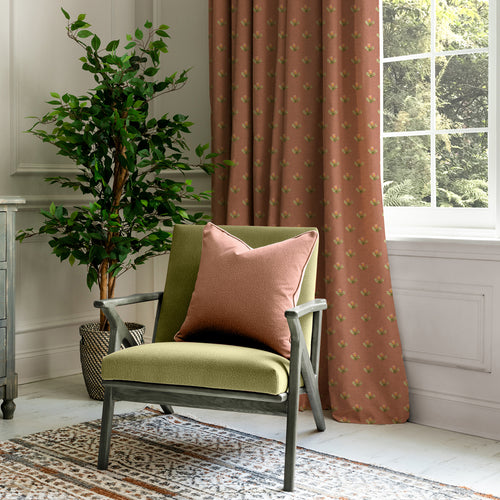 Floral Orange M2M - Raja Printed Cotton Made to Measure Curtains Terracotta Voyage Maison