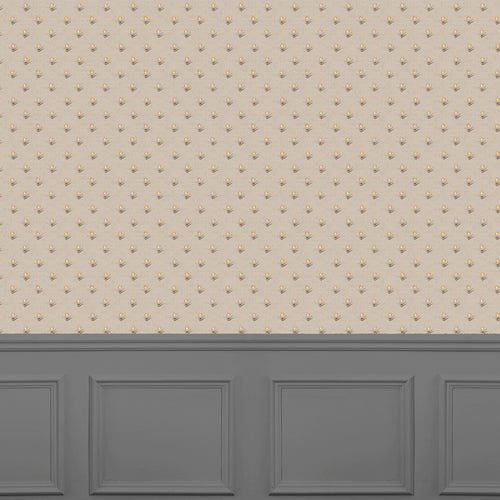 Floral Beige Wallpaper - Raja  1.4m Wide Width Wallpaper (By The Metre) Stone Voyage Maison