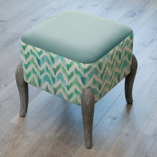 Geometric Blue Furniture - Ralf Square Footstool Savannah Isla Additions