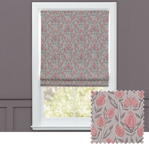 Floral Pink M2M - Rithani Printed Cotton Made to Measure Roman Blinds Mauve Voyage Maison