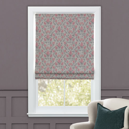 Floral Pink M2M - Rithani Printed Cotton Made to Measure Roman Blinds Mauve Voyage Maison