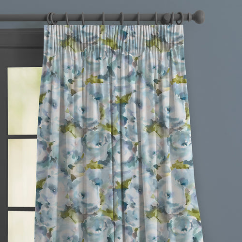 Floral Blue M2M - Rosa Printed Made to Measure Curtains Duck Egg Voyage Maison