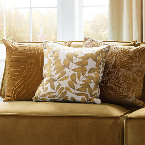 Additions Rowan Printed Feather Cushion in Gold