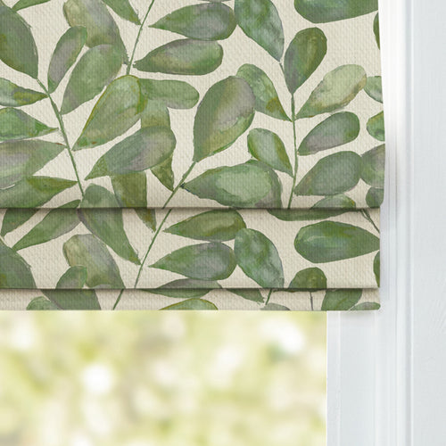 Floral Green M2M - Rowan Printed Cotton Made to Measure Roman Blinds Apple Voyage Maison