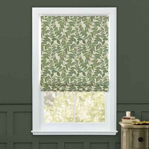 Floral Green M2M - Rowan Printed Cotton Made to Measure Roman Blinds Apple Voyage Maison