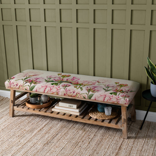 Floral Pink Furniture - Rupert  Bench Heligan Fuchsia Marie Burke