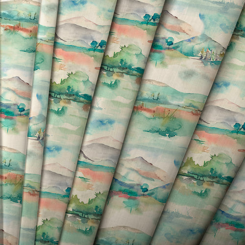 Abstract Cream M2M - Russet Shores Printed Made to Measure Curtains Linen Voyage Maison