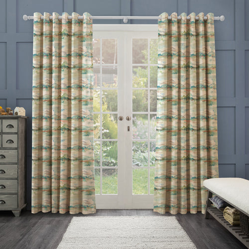 Abstract Cream M2M - Russet Shores Printed Made to Measure Curtains Linen Voyage Maison